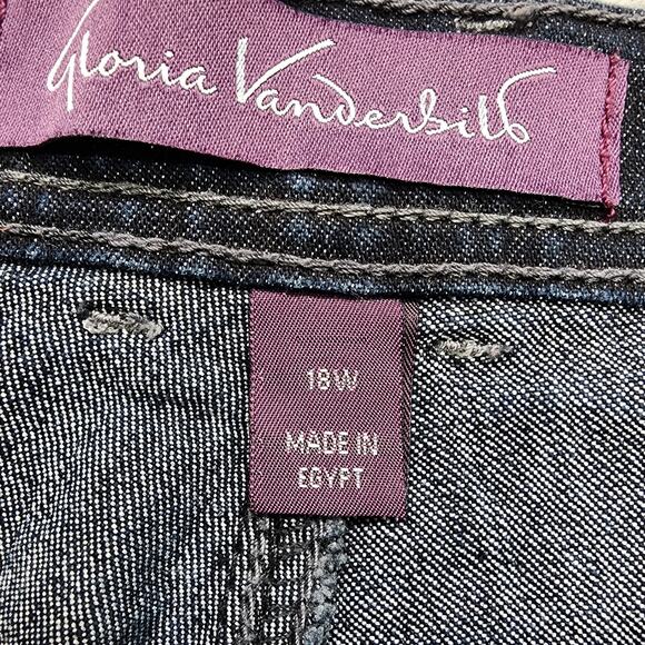 Gloria Vanderbilt Jeans Womens 18W Blue Dark Wash Stretch Denim High Rise Capri - Picture 5 of 10